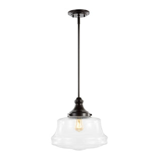 Meyer 14" Bohemian Farmhouse Iron/Glass LED Pendant