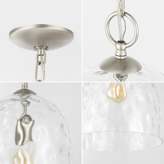 Haleigh 10" Industrial Designer Iron/Dimple Glass Dome LED Pendant