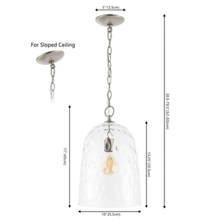 Haleigh 10" Industrial Designer Iron/Dimple Glass Dome LED Pendant