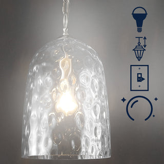 Haleigh 10" Industrial Designer Iron/Dimple Glass Dome LED Pendant