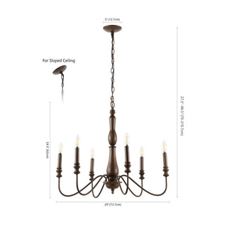 Lacey 29" Rustic Midcentury Iron LED Chandelier