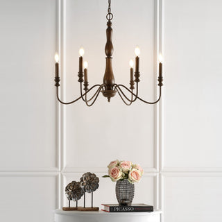 Lacey 29" Rustic Midcentury Iron LED Chandelier