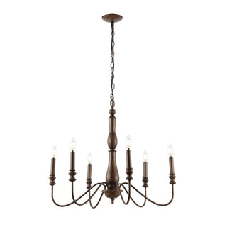 Lacey 29" Rustic Midcentury Iron LED Chandelier