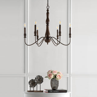 Lacey 29" Rustic Midcentury Iron LED Chandelier