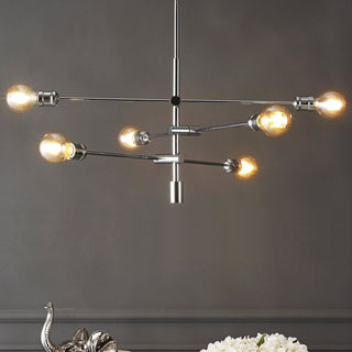 Diya 36" Modern Vintage Iron Arm-Adjustable LED Chandelier