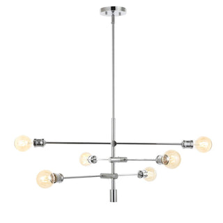 Diya 36" Modern Vintage Iron Arm-Adjustable LED Chandelier