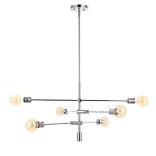 Diya 36" Modern Vintage Iron Arm-Adjustable LED Chandelier