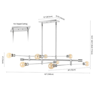 Diya 36" Modern Vintage Iron Arm-Adjustable LED Chandelier