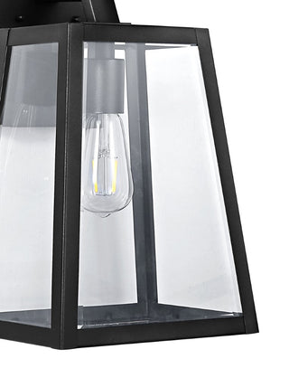 Jacqueline 9" Iron/Glass Modern Industrial Angled LED Outdoor Lantern