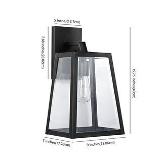 Jacqueline 9" Iron/Glass Modern Industrial Angled LED Outdoor Lantern