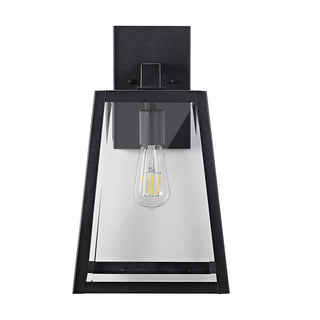 Jacqueline 9" Iron/Glass Modern Industrial Angled LED Outdoor Lantern