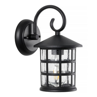 Enrique 6" Iron/Seeded Glass Cottage Rustic Scrolled Lantern LED Outdoor Lantern