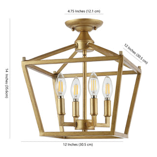 Flergo Iron Modern Farmhouse LED Flush Mount