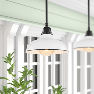 Antique 12.25" Farmhouse Industrial Indoor/Outdoor Iron LED Pendant