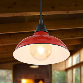 Antique 12.25" Farmhouse Industrial Indoor/Outdoor Iron LED Pendant