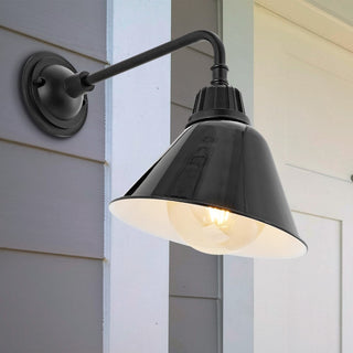 GOALPLUS 9.63"  Farmhouse Industrial Indoor/Outdoor Iron LED Gooseneck Arm Outdoor Sconce