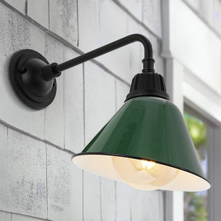 GOALPLUS 9.63"  Farmhouse Industrial Indoor/Outdoor Iron LED Gooseneck Arm Outdoor Sconce