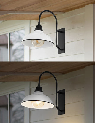 Carson 12.25" Farmhouse Industrial Indoor/Outdoor Iron LED Gooseneck Arm Outdoor Sconce