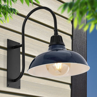 Carson 12.25" Farmhouse Industrial Indoor/Outdoor Iron LED Gooseneck Arm Outdoor Sconce