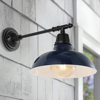 Tarif 12.25" Farmhouse Industrial Indoor/Outdoor Iron LED Victorian Arm Outdoor Sconce