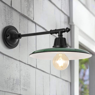 Southport 12" Farmhouse Industrial Indoor/Outdoor Iron LED Victorian Arm Outdoor Sconce