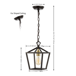 Pagoda 8" Vintage Farmhouse Iron Chain Pagoda LED Pendant