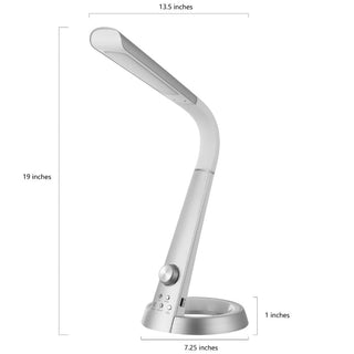 Burton 19" Aluminum Contemporary Minimalist Adjustable Head Dimmable USB Charging LED Task Lamp