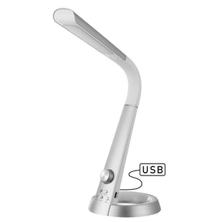 Burton 19" Aluminum Contemporary Minimalist Adjustable Head Dimmable USB Charging LED Task Lamp