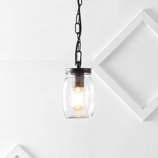 Hudson 5.5" Farmhouse Industrial Iron Mason Jar LED Pendant