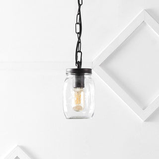 Hudson 5.5" Farmhouse Industrial Iron Mason Jar LED Pendant