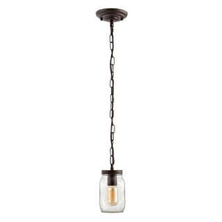 Hudson 5.5" Farmhouse Industrial Iron Mason Jar LED Pendant