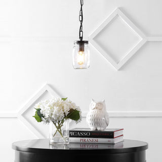 Hudson 5.5" Farmhouse Industrial Iron Mason Jar LED Pendant