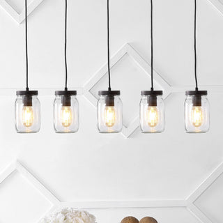 Hudson 5.5" Farmhouse Industrial Iron Mason Jar LED Pendant