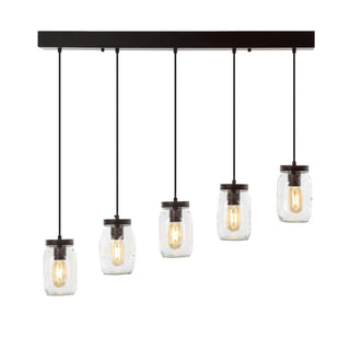 Hudson 5.5" Farmhouse Industrial Iron Mason Jar LED Pendant