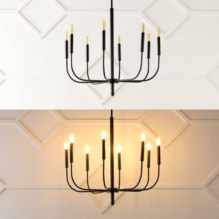 Elegant 27.25"  Modern Mid-Century Iron LED Chandelier