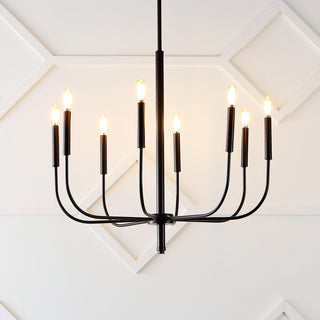 Elegant 27.25"  Modern Mid-Century Iron LED Chandelier