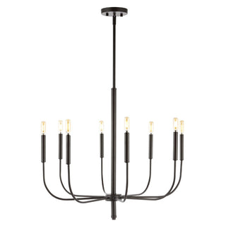 Elegant 27.25"  Modern Mid-Century Iron LED Chandelier