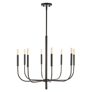 Elegant 27.25"  Modern Mid-Century Iron LED Chandelier