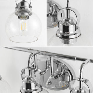 Winston Metal/ Bubbled Glass Vanity Light