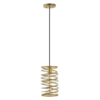 Spiral 7.25" Modern Contemporary Iron Spiral LED Pendant