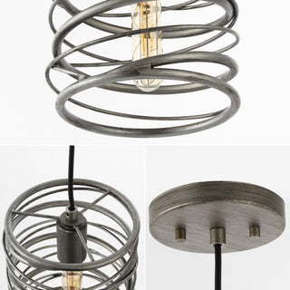 Spiral 7.25" Modern Contemporary Iron Spiral LED Pendant