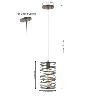 Spiral 7.25" Modern Contemporary Iron Spiral LED Pendant