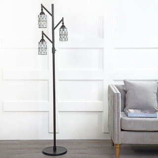 Ivory Tiffany-Style 71" Multi-Light LED Floor Lamp