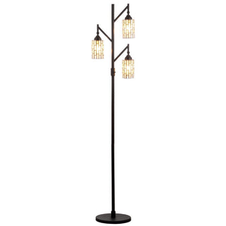 Ivory Tiffany-Style 71" Multi-Light LED Floor Lamp