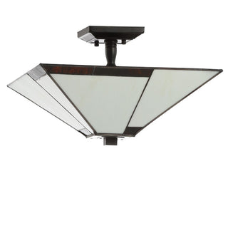 Pea 15.7" Tiffany-Style Glass/Metal LED Semi-Flush Mount