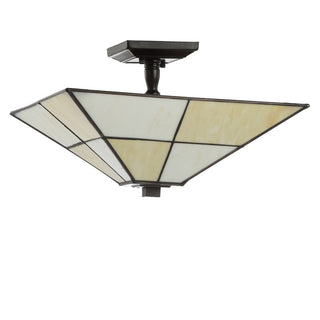 Tulip 15.7" Tiffany-Style Glass/Metal LED Semi-Flush Mount