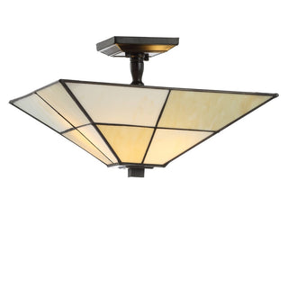 Tulip 15.7" Tiffany-Style Glass/Metal LED Semi-Flush Mount