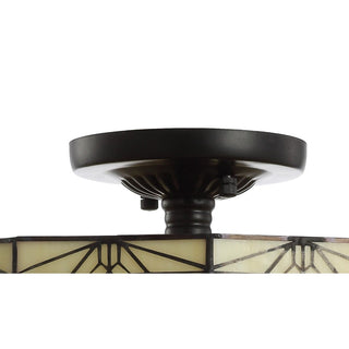 Vinca 16" Tiffany-Style Glass/Metal LED Semi-Flush Mount