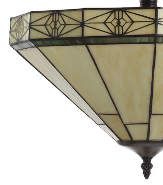 Vinca 16" Tiffany-Style Glass/Metal LED Semi-Flush Mount