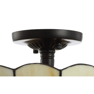 Yarrow 16" Tiffany-Style Glass/Metal LED Semi-Flush Mount